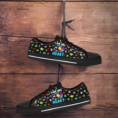 Autism I Am His Voice, He Is My Heart Low Top Shoes Sneakers