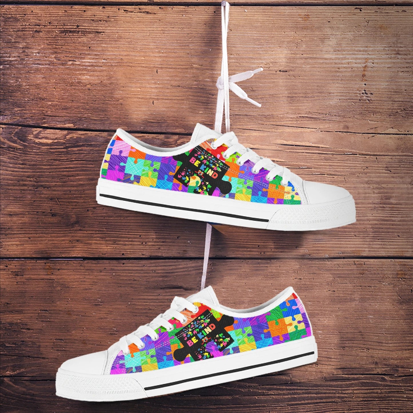 Autism Be Kind Puzzle Low Top Shoes Sneakers