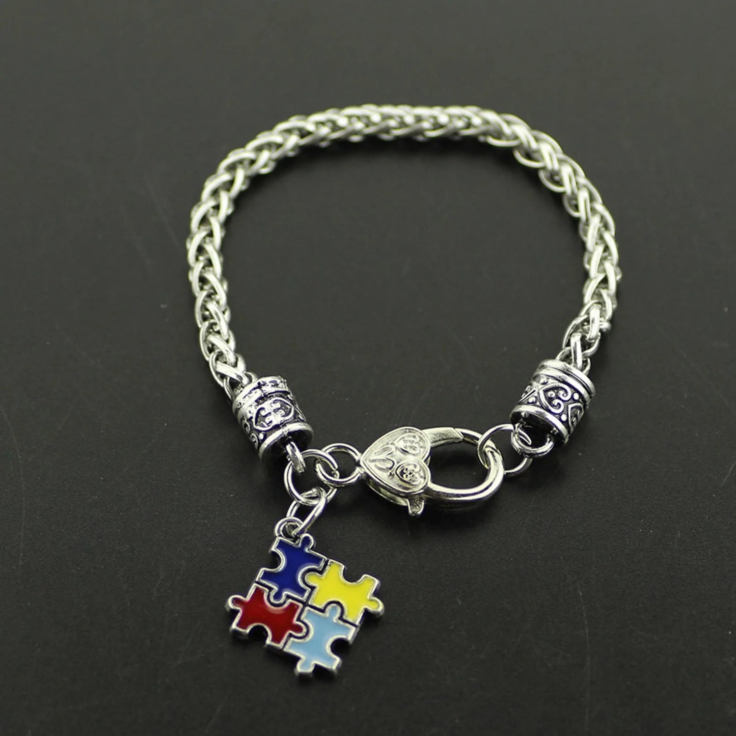 Charm Enamel Puzzle Autism Puzzle Small Bracelet Awareness Colorful Bracelets Sports Watch for Men