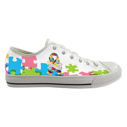 Autism Awareness Low Top Shoes Canvas Flat Shoes Comfort