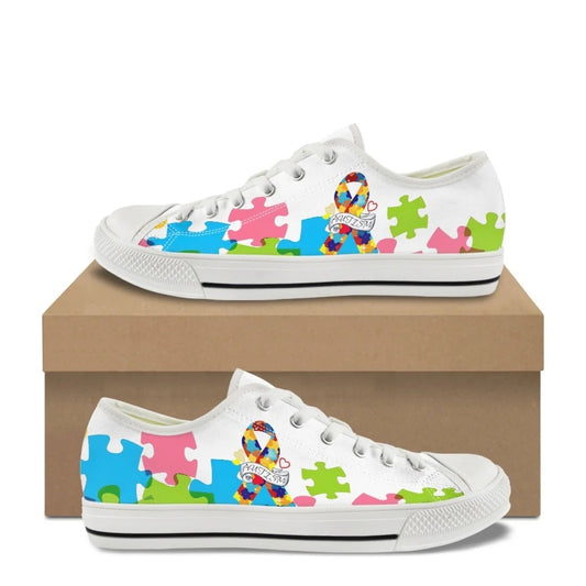 Autism Awareness Low Top Shoes Canvas Flat Shoes Comfort