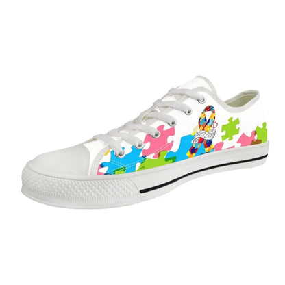 Autism Awareness Low Top Shoes Canvas Flat Shoes Comfort