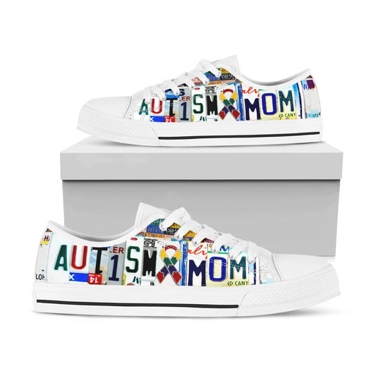 License Plate Autism Mom Women Canvas Shoes Low Top High Quality Sneakers for Girls Students