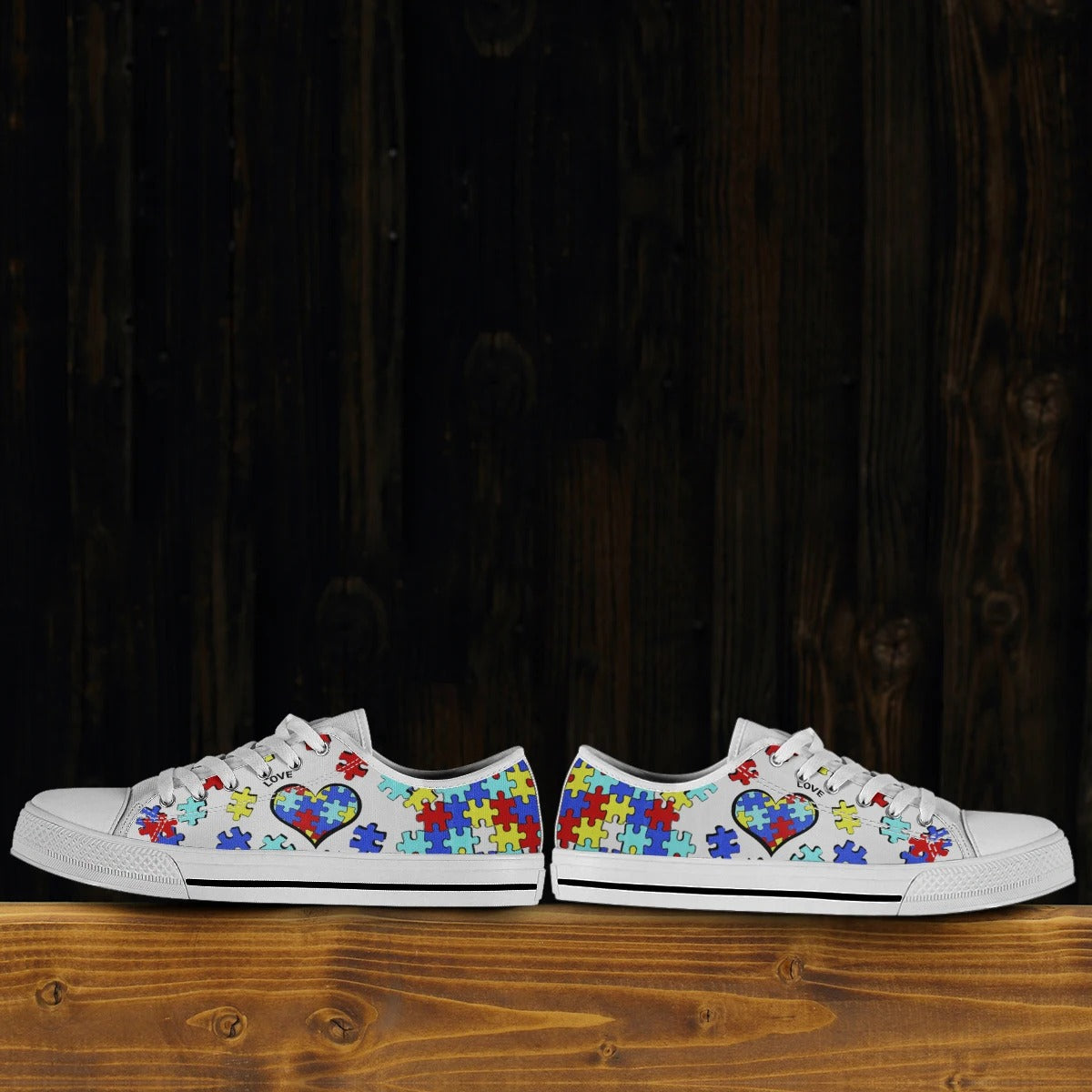 White Heart Sneakers Shoes Autism Mom Autism Awareness