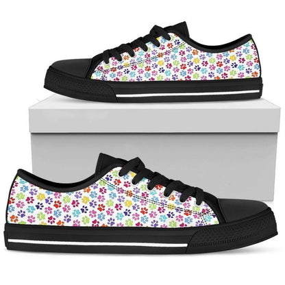 Autism Painted Paw Print Low Top Shoes Sneakers