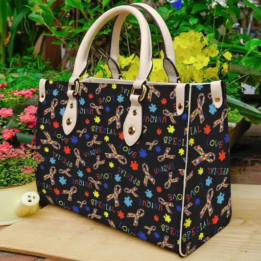 Autism Awareness Pattern Tote Bag Handbag