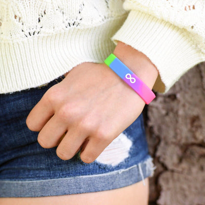 Rainbow Infinity Wristband Autistic Silicone Bracelet Band