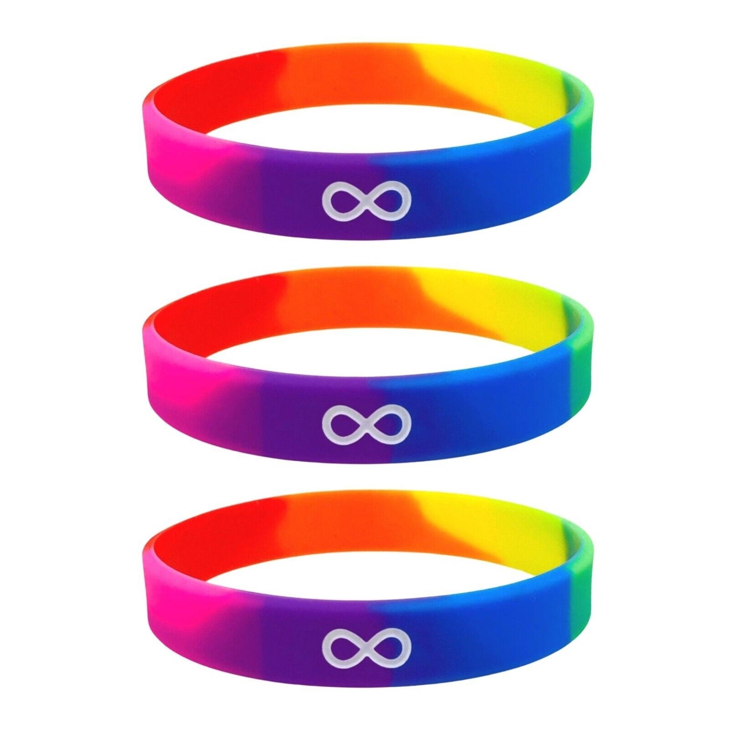 Rainbow Infinity Wristband Autistic Silicone Bracelet Band