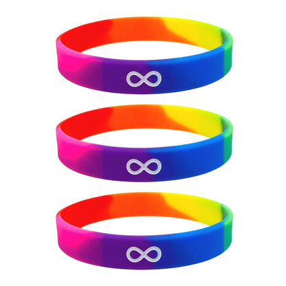 Rainbow Infinity Wristband Autistic Silicone Bracelet Band