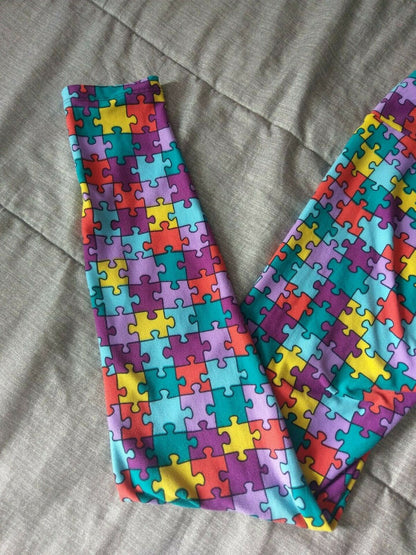 Puzzle Piece Autism Awareness Leggings