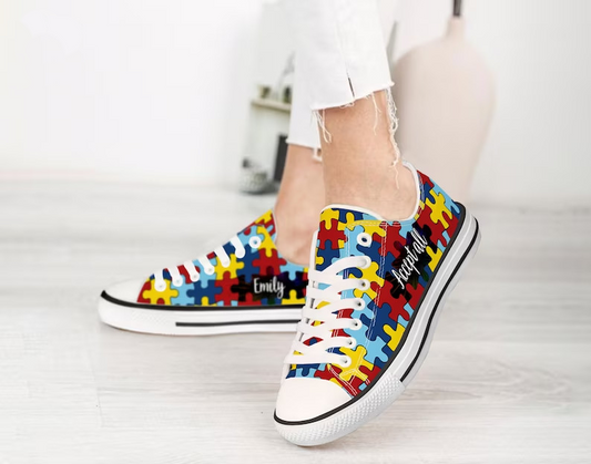 Personalized Accept All Autism Awareness Low Top Shoes Sneaker