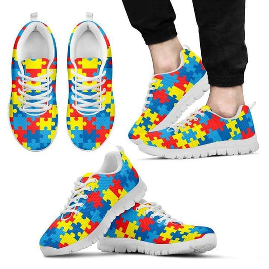 Autism Awareness Autism Puzzle Pattern Fitness Sneakers Shoes