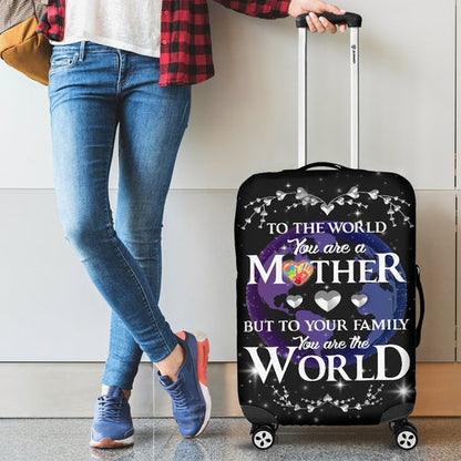 The Mother Of Autistic Children Are The World Print Travel Luggage Cover Washable Elastic Suitcase Protector