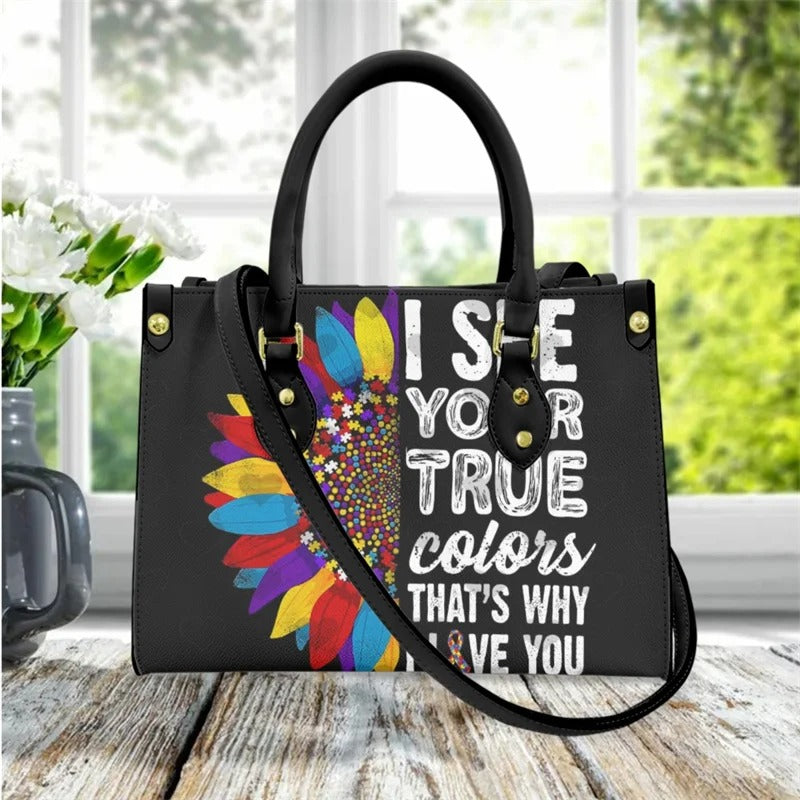 I See Your True Autism Awareness Tote Bag Handbag