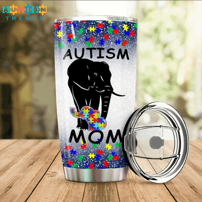 Autism Mom Tumbler Ideas Elephant Autism Awareness Puzzle