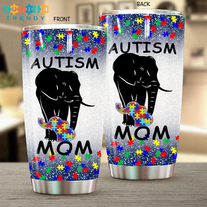 Autism Mom Tumbler Ideas Elephant Autism Awareness Puzzle