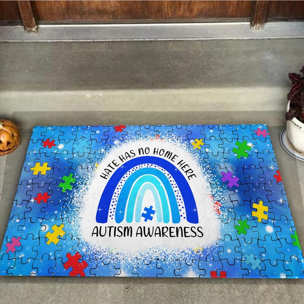 Hate Has No Home Here Autism Awareness Doormat Autism