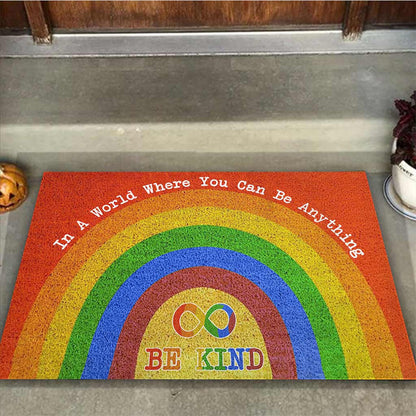 Be Kind Infinity Symbol Autism Awareness Doormat Autism