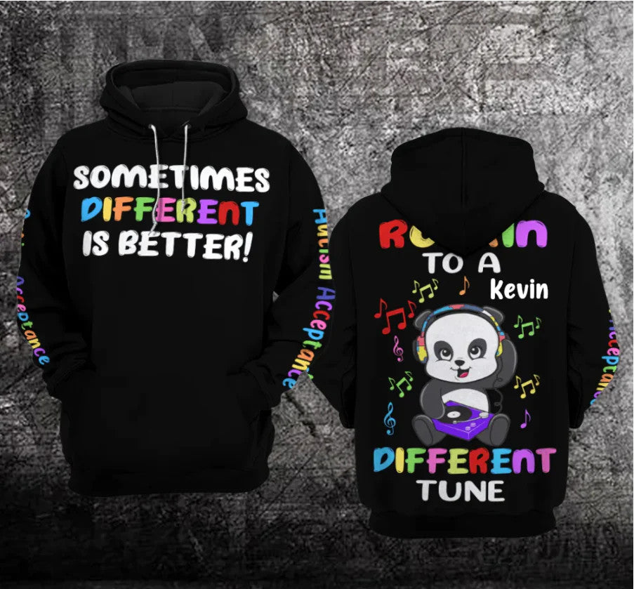 Personalized Sometimes Different Is Better Autism Unisex Hoodie