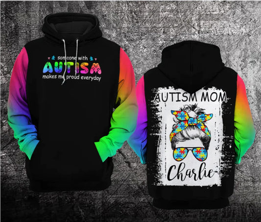 Personalized Autism Mom Life Unisex Hoodie