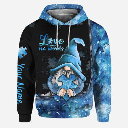 Love Needs No Words Hoodie And Leggings Personalized Autism Awareness