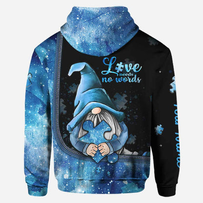 Love Needs No Words Hoodie And Leggings Personalized Autism Awareness