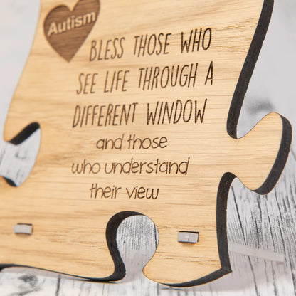 Autism Wooden Gift Bless Those Who See Life Through A Different Window