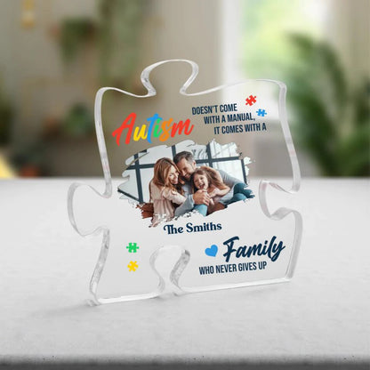 Autism Comes with a Family Personalized Acrylic Plaque