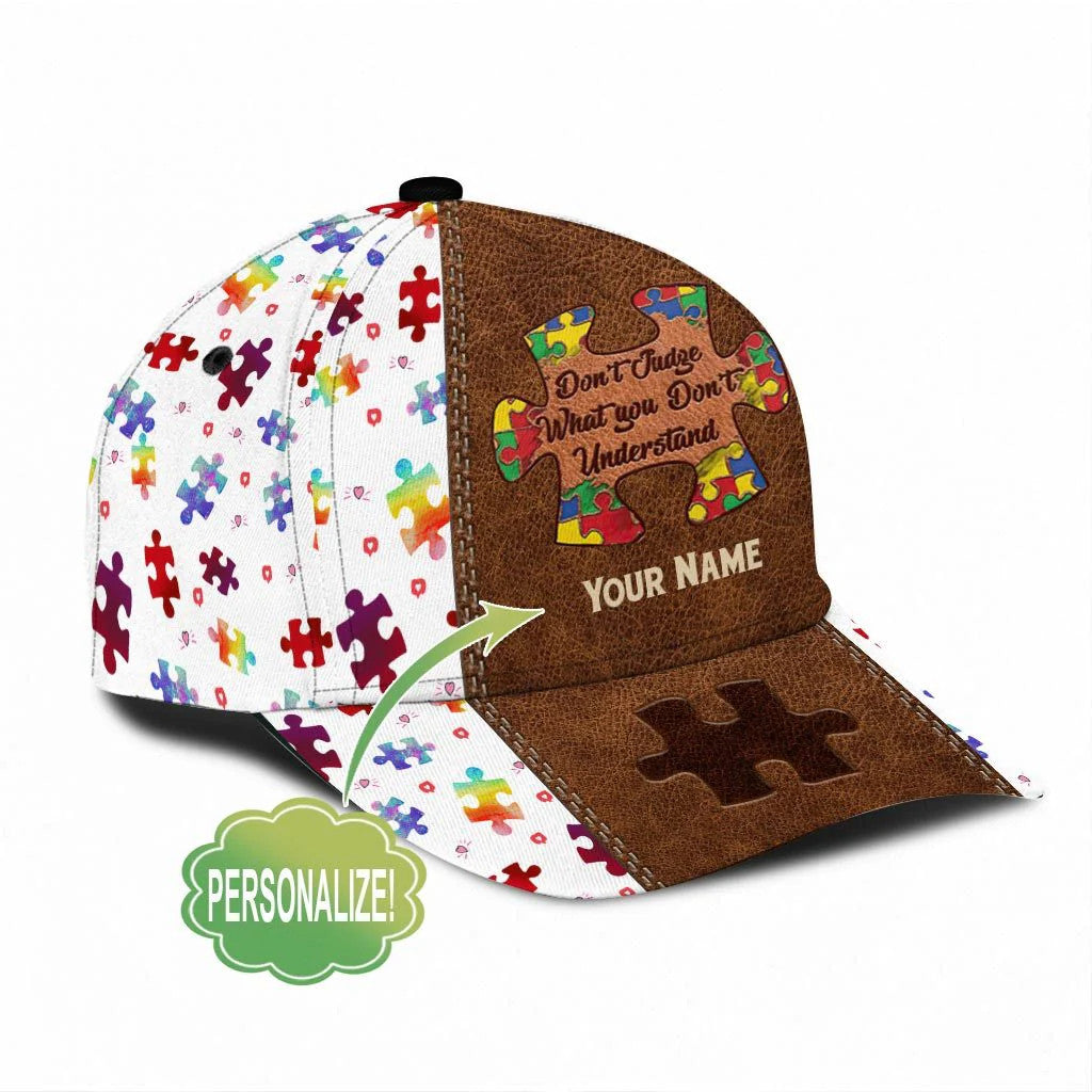 Don't Judge What You Don't Understand Personalized Autism Awareness Cap Autism Hat Autism Awareness