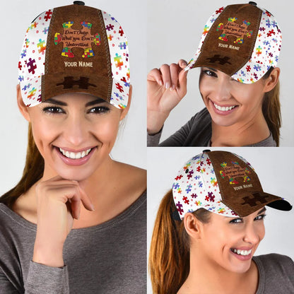 Don't Judge What You Don't Understand Personalized Autism Awareness Cap Autism Hat Autism Awareness