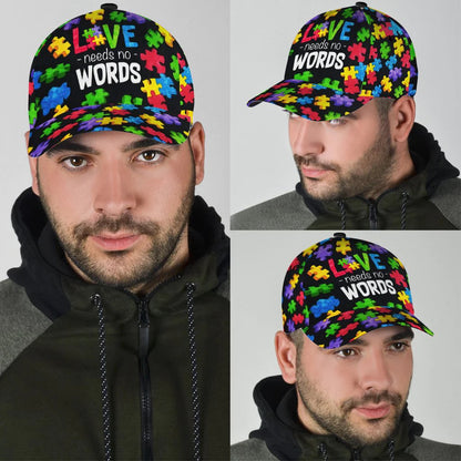 Love Needs No Words Autism Awareness Cap