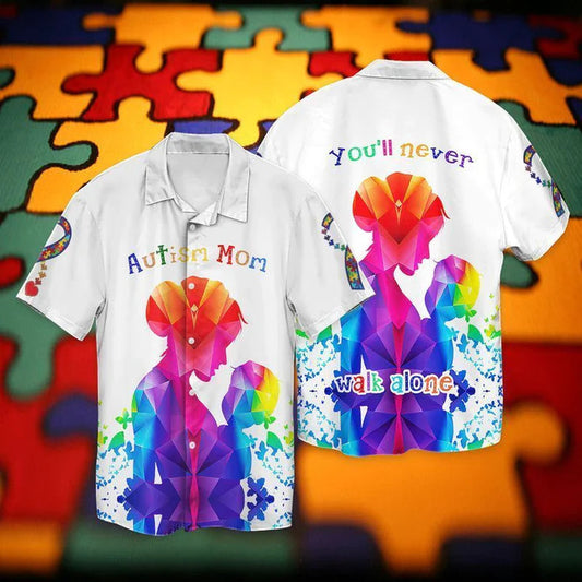 Autism Awareness Hawaii Shirt Autism Mom You Will Never Walk Alone