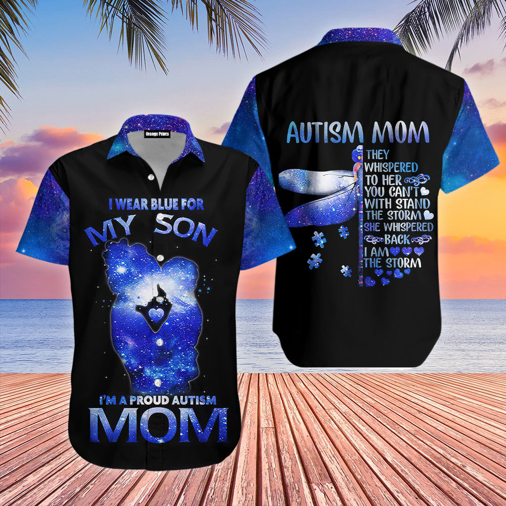 Autism Awareness Hawaii Shirt Autism Mom I Wear Blue For My Son