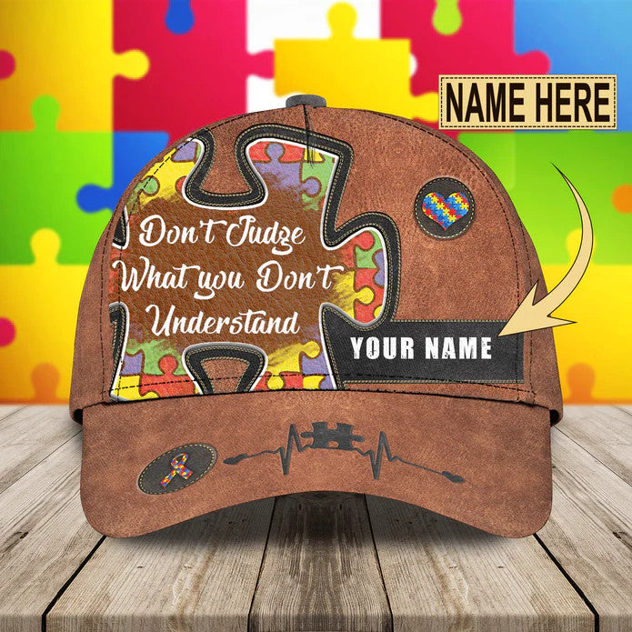 Don't Judge Autism - Personalized Name Cap