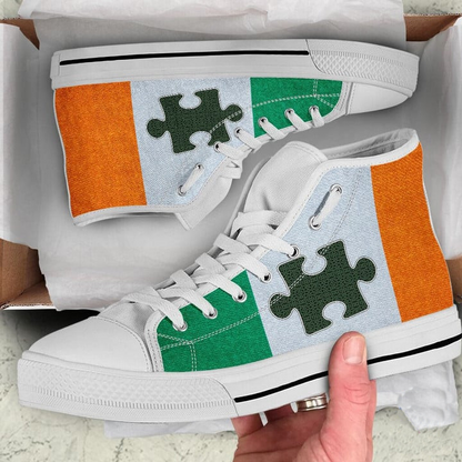 Irish Autism Awareness High Top Shoes Sneakers