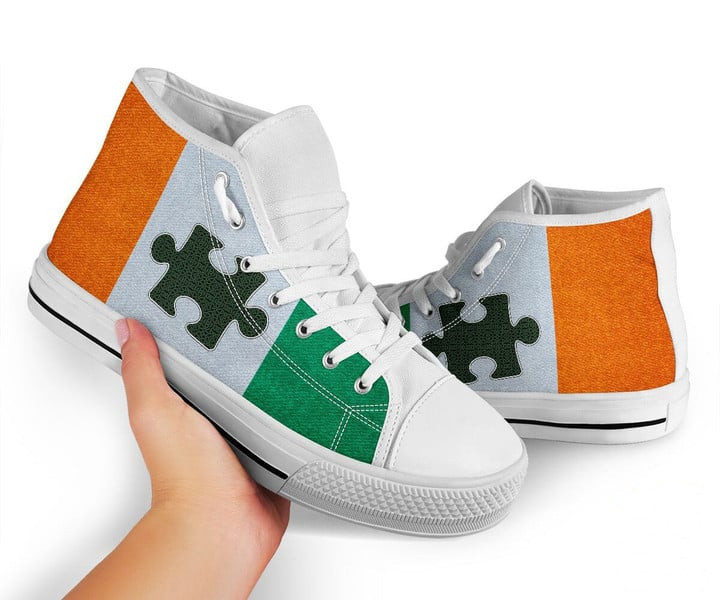 Irish Autism Awareness High Top Shoes Sneakers