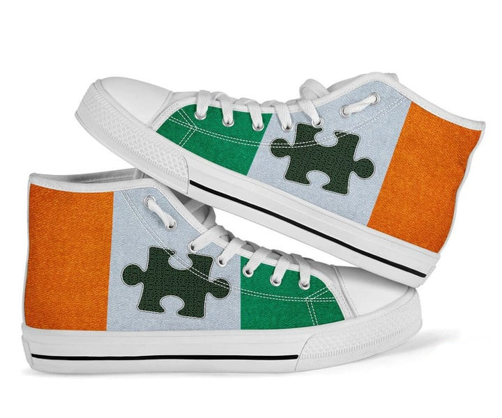 Irish Autism Awareness High Top Shoes Sneakers