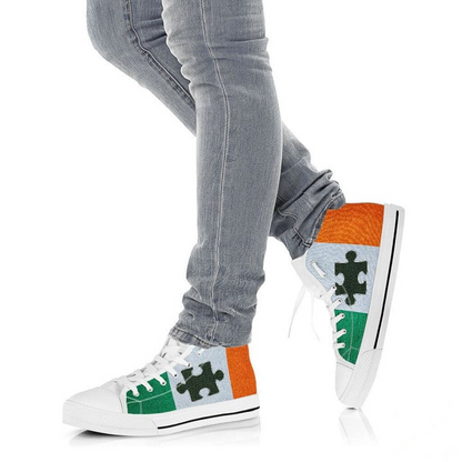 Irish Autism Awareness High Top Shoes Sneakers