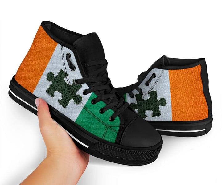 Irish Autism Awareness High Top Shoes Sneakers