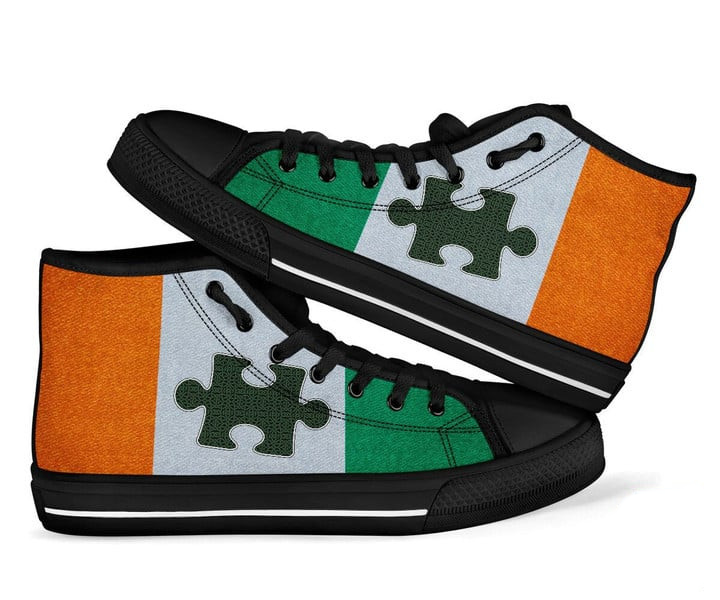 Irish Autism Awareness High Top Shoes Sneakers