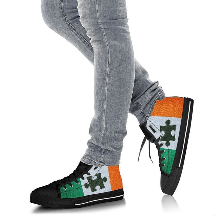 Irish Autism Awareness High Top Shoes Sneakers