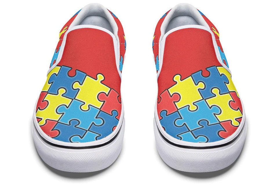 Autism Awareness Puzzle Slip-on Shoes