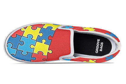 Autism Awareness Puzzle Slip-on Shoes