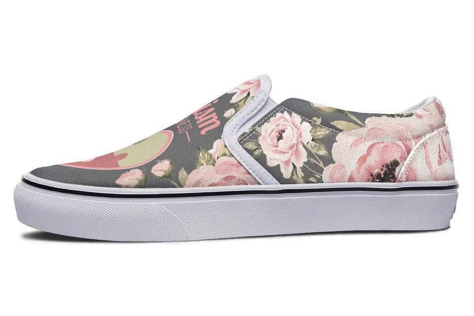 Floral Autism Awareness Slip-on Shoes