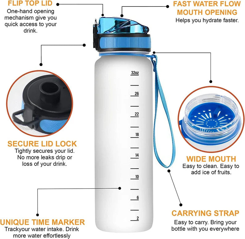 Personalized Autism Water Tracker Bottle Be Kind