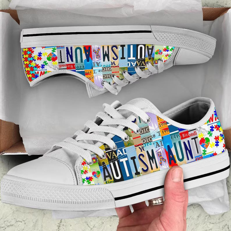 Autism Aunt Low Top Shoes Sneaker