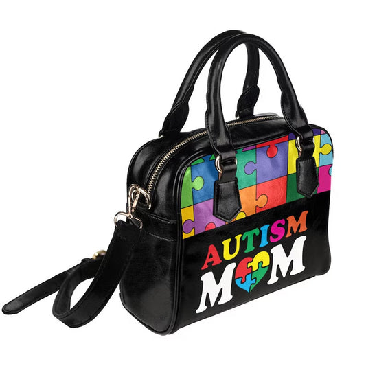 Autism Mom Purse Puzzle Piece Pattern Shoulder Bag