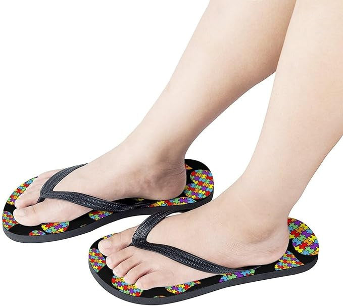 Autism Awareness Heart Flip-Flops