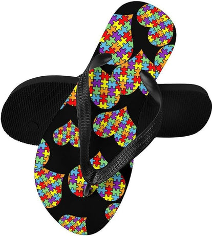 Autism Awareness Heart Flip-Flops