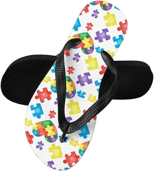 Autism Awareness Puzzle Flip-Flops